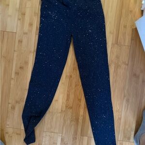 Girls Navy glitter leggings & floral leggings